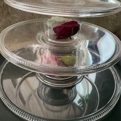 クリアケーキスタンド3段2個　　
の画像