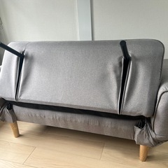 【美品】ソファ2人掛け クッション付 一人暮らし グレーの画像