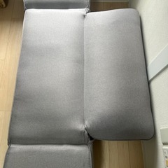 【美品】ソファ2人掛け クッション付 一人暮らし グレーの画像