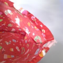 【ハンドメイド】クリスマス柄きんちゃく（赤）③の画像