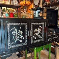 螺鈿 飾り棚 茶棚 花台 盆栽台 引出し収納の画像