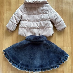 美品　petit main アウター80センチ　ポンチョ　フリーサイズの画像