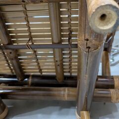 【引取限定】バリ島　バンブーチェアとテーブルのセットの画像