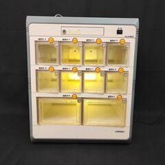 【引取限定 大阪羽曳野】業務用 3台セット 30マス収納 ALMEX アルメックス コンビニボックス ASV-3208 【鍵なし ジャンク】 店舗什器 の画像