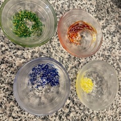 豆皿　4個セット　ガラス　ほぼ新品の画像