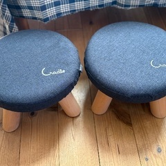 可愛い豆イス　ネイビー　2個組❣️の画像