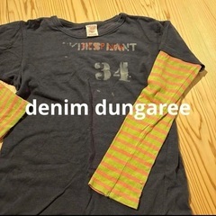 デニムダンガリー　重ね着風　ロンTの画像