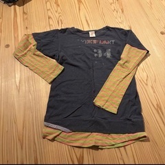 デニムダンガリー　重ね着風　ロンTの画像