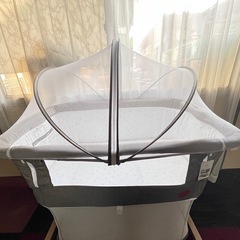 HZDMJベビーベッド 添い寝 折りたたみハイローベッド 08C-G グレーの画像