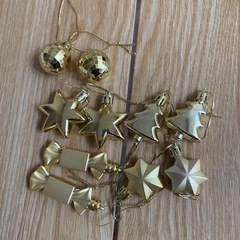 クリスマス オーナメント サンタ トナカイ ゴールド まとめ売りの画像