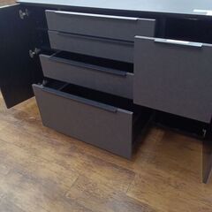 ★リユースのサカイ水戸店★ サン モア キャビネット ブラック H92.5×D49×W160 クリーニング済み MT6500の画像