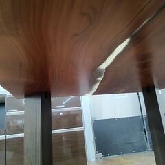 ★リユースのサカイ水戸店★  テーブル 天然木 H65×D75×W156 クリーニング済み MT6502の画像