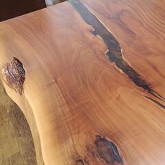 ★リユースのサカイ水戸店★  テーブル 天然木 H65×D75×W156 クリーニング済み MT6502の画像