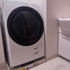 【美品/左開き】シャープ ドラム式洗濯乾燥機 ES-S7H-WL（洗濯7kg/乾燥3.5kg）の画像