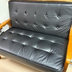 ニトリ Ｎシールド ソファ2人掛け コンパクトソファ（合皮×木フレーム）の画像