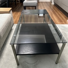 （渋谷/表参道引渡し）ニトリ 黒ローテーブル　の画像
