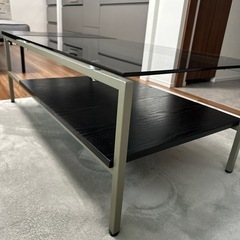 （渋谷/表参道引渡し）ニトリ 黒ローテーブル　の画像