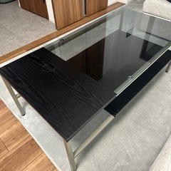 （渋谷/表参道引渡し）ニトリ 黒ローテーブル　の画像