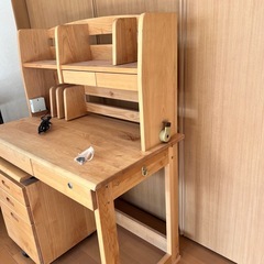 天然木　2way 学習机の画像
