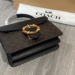 【新品】COACH バッグ ブラウン ベージュ カーキ ストーンストラップの画像