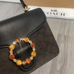 【新品】COACH バッグ ブラウン ベージュ カーキ ストーンストラップの画像