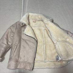 petit main フェイクファーライダースジャケットの画像