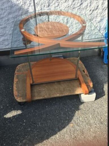 JM20490K)PORADAリボンテーブル ＜幅：約60cm 高さ：約72cm 奥行63cm ＞中古品【取りに来られる方限定