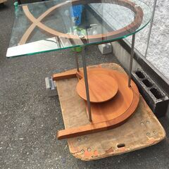 JM20490K)PORADAリボンテーブル ＜幅：約60cm 高さ：約72cm 奥行63cm ＞中古品【取りに来られる方限定の画像