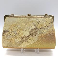 ss8100　鳳苑 和装小物 2点セット 草履＆鞄 ゴールド 刺繍 ハンドバッグ ぞうり 成人式 結婚式 上品 おめでたい 華やか 高級感 女性用 和服 着物用 草履バッグセット 中古の画像