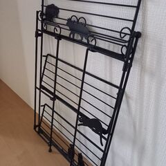 ⚠️値引き対応不可⚠️猫デザインラック(折り畳み式)(スパイスラックなどに)の画像