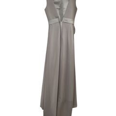 ベージュ フォーマル ロングドレス リボン付き 結婚式 パーティー 二次会 演奏会の画像