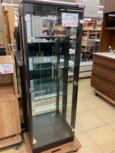 リユースマン倉敷、ガラスケース、ブラック、収納、棚