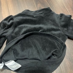 ベロア生地長袖トップス ブラック ハート柄 女の子の画像