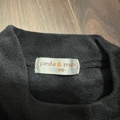 ベロア生地長袖トップス ブラック ハート柄 女の子の画像