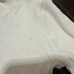 メゾピアノ リブニット タートルネック セーター ホワイトSサイズの画像