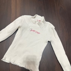 メゾピアノ リブニット タートルネック セーター ホワイトSサイズの画像