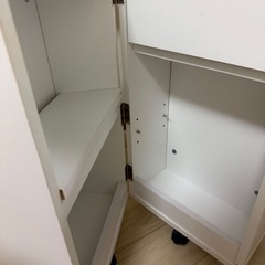 【譲渡者決定】DORIS ドレッサー コンパクト 化粧台 おしゃれ スリム キャスター付き ミラー 鏡台 ロータイプ 組立式 ホワイト の画像