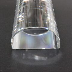 弘梅堂 クリスタル 文鎮 かまぼこ型 600g　4×2×33cmの画像