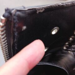 【デモニア　demonia】　厚底メタルブーツ　黒　サイズ9(メンズサイズ26.5らしいが甲高の人は24.5や25の人向け)の画像