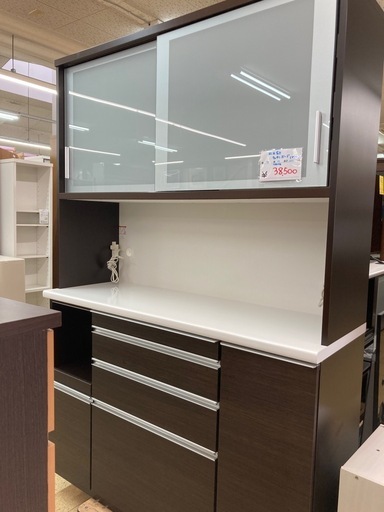 リユースマン倉敷、松田家具キッチンボード、ブラウン、収納、棚