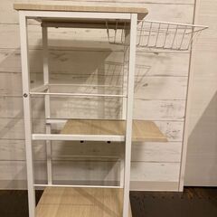 スリムワゴン 3段＋バスケット付き（YAMAZEN）の画像