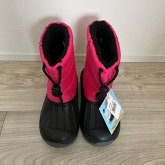 【新品未使用】20センチ　ピンク スノーブーツ フリースライニングの画像