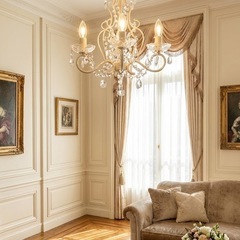 【美品】シャンデリア アリス 5灯 クリーム【定価14600円】の画像