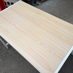 (A) シンプル OA デスク PCデスク 机 テーブル 作業台としても W1000 D600 H740 ナチュラルカラー 中古品 ④の画像