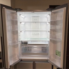 AQUA 420L 2023年製 4ドア冷蔵庫 シルバーの画像