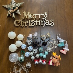 【引取限定】クリスマスツリー120cm オーナメントと電球付　の画像