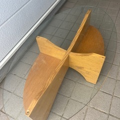 ガラス　ローテーブル　木製　しっかりした作りです！の画像