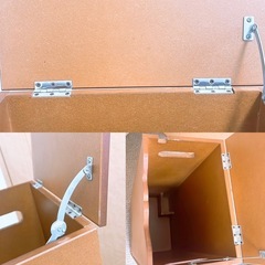 木製折りたたみ掃除機入れの画像