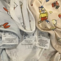 ユニクロ　ミッフィー　ロンパース　肌着　長袖　60 3点セットの画像