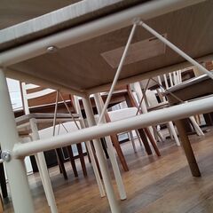 ★リユースのサカイ水戸店★  2人掛けダイニングセット オークベージュ H70×D70×W70.5 クリーニング済み MT6510の画像